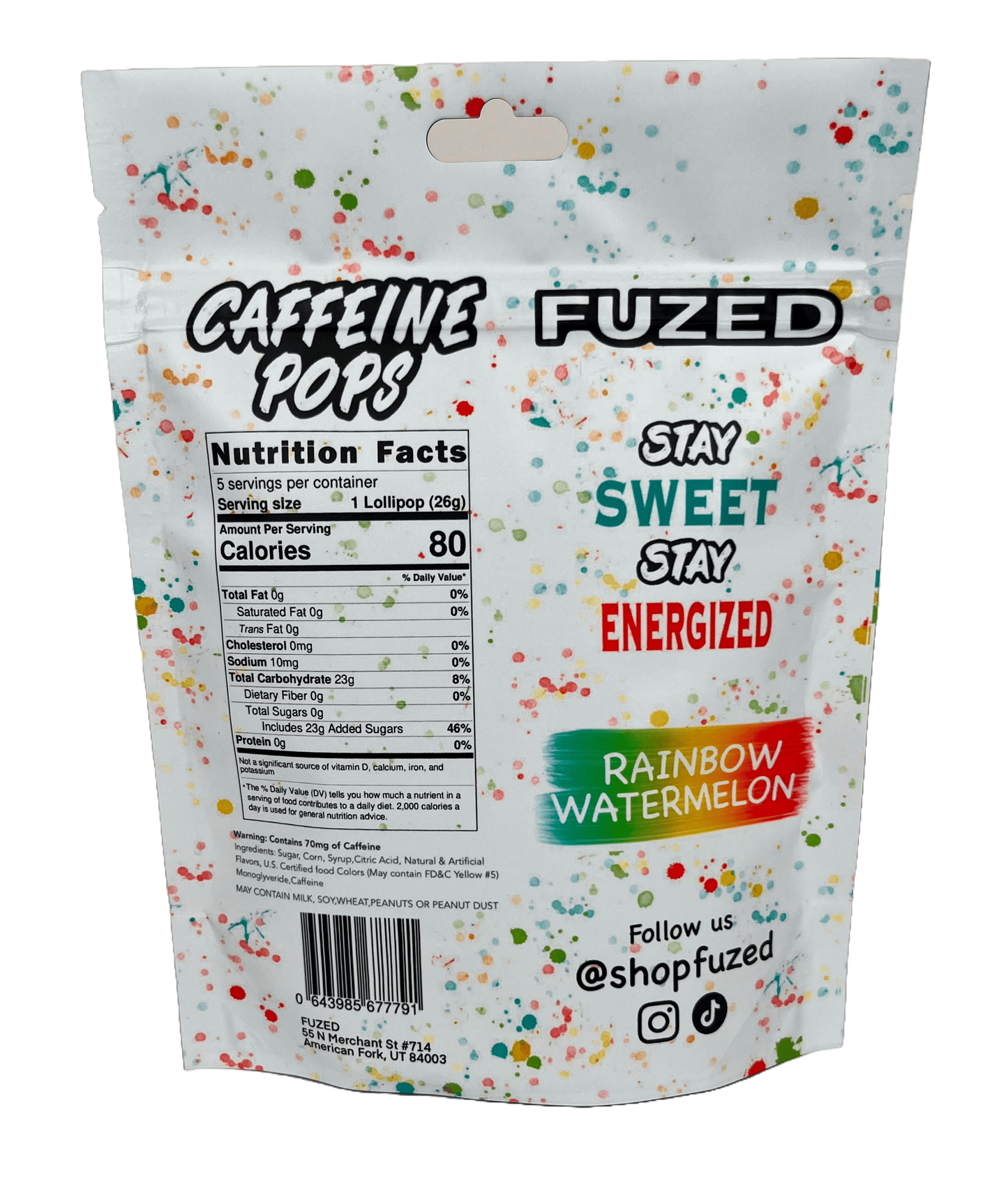 Caffeine Pops - 70mg Caffeine (15 Pack)